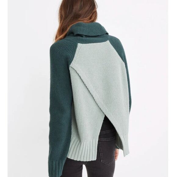 Madewell Colorblock Eastbrook Turtleneck Cross-Back Sweater - Picture 3 of 8